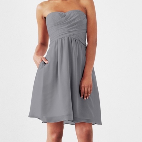 Dove & Dahlia Dresses & Skirts - Dove & Dahlia Leah Bridesmaid Cocktail Strapless Dress in Slate Grey